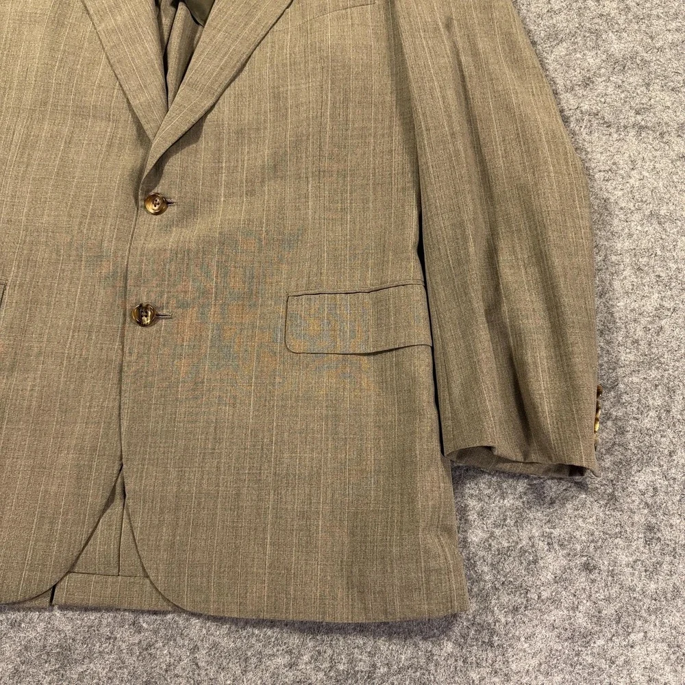 Oxxford Clothes Suit Jacket Mens 43 L Brown Wool Super Worsted Aristocrat Cachet